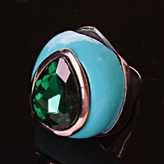Перстень пышный капля кристалл эмаль р-р 18-20 купить бижутерию дешево