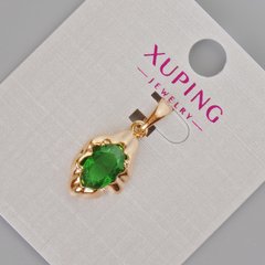 Кулон Xuping з зеленим кристалом d-24х11мм+- Позолота 18К купити біжутерію дешево в інтернеті