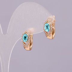 Сережки Xuping з кристалами Swarovski колір блакитний d-15х8мм позолота