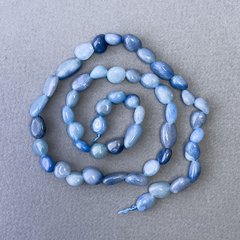 Намистини Синій Авантюрин натуральний камінь галтівка d-7х9мм+- L-40см+- купити біжутерію дешево в інтернеті