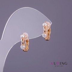 Сережки Xuping білі камені d-3,5 мм L-12мм колір золото купити біжутерію дешево в інтернеті