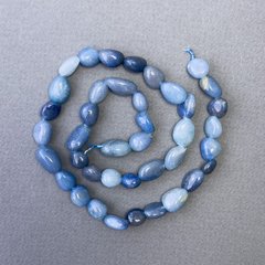 Намистини Синій Авантюрин натуральний камінь галтівка d-8х12мм+- L-39см+- купити біжутерію дешево в інтернеті