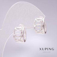 Сережки Xuping 9х13 мм родій