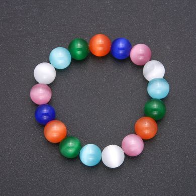 Браслет Котяче Око асорті кольорів гладка кулька d-12(+-)мм L- L-18см купити біжутерію дешево в інтернеті