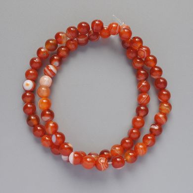 Намистини Агат помаранчевий натуральний камінь гладка кулька d-6мм+- L-38см + - на волосіні купити біжутерію