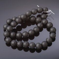 Намистини Шунгіт гладка кулька на нитці ім. d-12мм L-37см