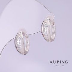 Сережки Xuping 14х6мм родій