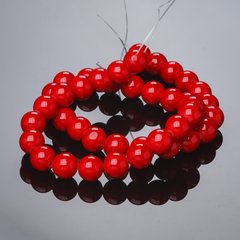 Намистини Корал гладка кулька (прес) 10мм 37см нитка купити біжутерію дешево в інтернеті