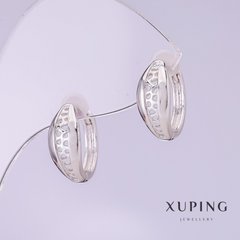 Сережки Xuping 14х6мм родій купити біжутерію дешево в інтернеті