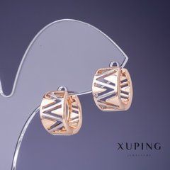 Сережки Xuping 13х9мм "позолота 18К, родій"