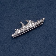 Брошка "Корабель" 60х20мм колір металу "срібло" купити біжутерію дешево в інтернеті