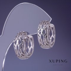 Сережки Xuping 20х8мм родій купити біжутерію дешево в інтернеті