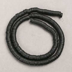 Бусины круглые плоские из полимерной глины черный d-6х1мм+- L-40см+- купить дешево в интернете