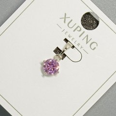 Кулон Xuping з рожевим кристалом d-6мм+ - L-15мм+- родій купити біжутерію дешево в інтернеті