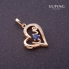 Подвеска Xuping Love синий камень цвет "золото" 27х16мм купить оптом дешево в интернет