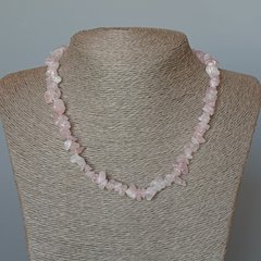 Намисто Рожевий Кварц натуральний камінь крихта d-8х4мм+- L-45см+- купити біжутерію дешево в інтернеті