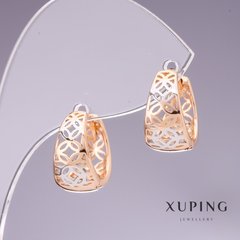 Сережки Xuping 15х8мм родій, позолота 18к купити біжутерію дешево в інтернеті