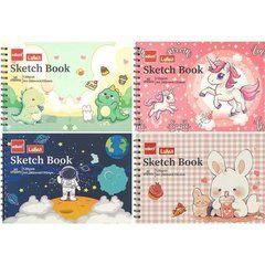 Від 4 шт. Альбом для ескізів А4 30 аркушів, 160 г/м&sup2; Sketch Book ETBZ-002-А4 на спіралі