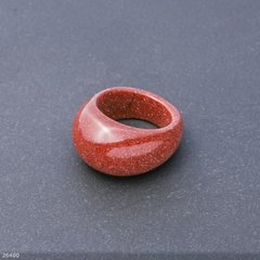 Перстень із натурального каменю Авантюрин "золотий пісок" h-6,5-15мм b-4-8мм d-17-20мм купити біжутерію дешево