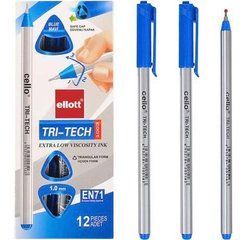 Від 24 шт. Ручка масляна 1мм TRI-TECH Ellott CL1003-12 синя