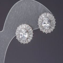 Сережки Маркіз з білими кристалами L-1,6см купити біжутерію дешево в інтернеті