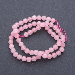 Намистини Рожевий Кварц натуральний камінь гладка кулька d-8,5мм+- L-38см+- купити біжутерію дешево в