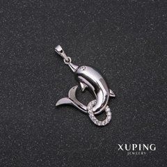 Кулон Xuping Дельфін 33х28х20мм родій