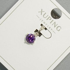 Кулон Xuping з фіолетовим кристалом d-6мм+ - L-15мм+- родій купити біжутерію дешево в інтернеті