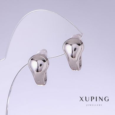Сережки Xuping L-16мм s-10мм родій купити біжутерію дешево в інтернеті