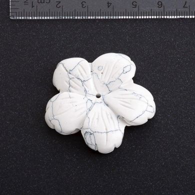 Фурнітура Квітка натуральний камінь d-41мм Кахолонг купити біжутерію дешево в інтернеті