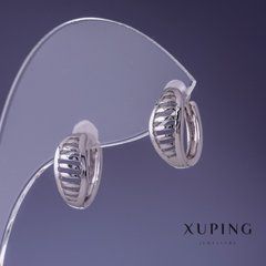 Сережки Xuping 13х7мм родій