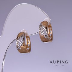 Сережки Xuping 16х7мм "позолота 18к, родій " купити біжутерію дешево в інтернеті