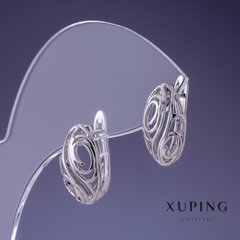 Сережки Xuping 16х9мм родій купити біжутерію дешево в інтернеті