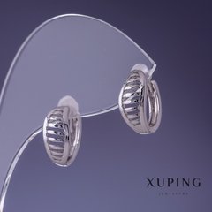 Сережки Xuping 13х7мм родій купити біжутерію дешево в інтернеті