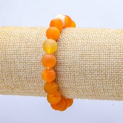 Браслет на резинці Агат оранж. матовий d-10мм L-18см+- купити біжутерію дешево в інтернеті