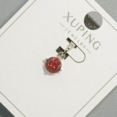 Кулон Xuping з червоним кристалом d-6мм+ - L-15мм+- родій