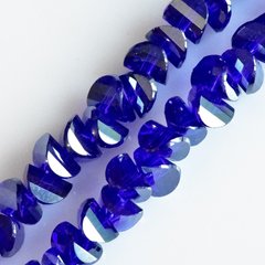 Намистини кришталеві в стилі "Сваровські" сині ультрамарин з дзеркальним напиленням d-6х4мм нитка L-50см