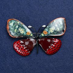 Брошка Метелик сріблястий метал і емаль 70х40мм + - купити біжутерію дешево в інтернеті