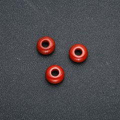 Намистина Пандора натуральний камінь Червона Яшма 14х7мм d-отвору-5,5 мм +- купити біжутерію дешево в
