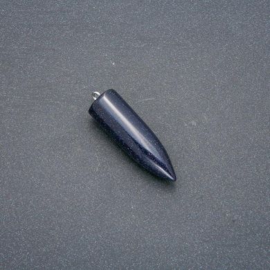 Кулон маятник куля з каменю Авантюрин "синій пісок" (синт.) 13х40х45мм (+-) купити біжутерію дешево в