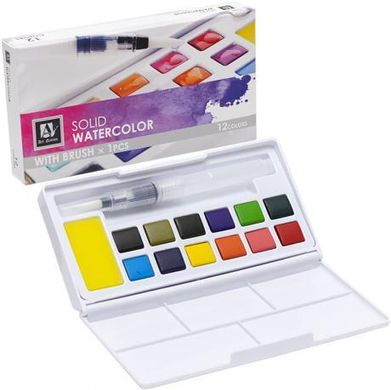 Фарби акварельні художні 12 кольорів у пластиковій коробочці SDW12 купити дешево в інтернет-магазині