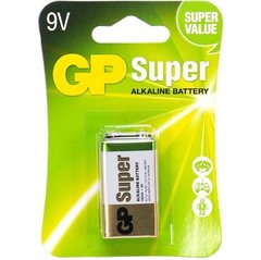 Батарейка GP 1604A-5UE1 лужна 6LF22,6LR61 Alkaline Super (крона) купити дешево в інтернет-магазині