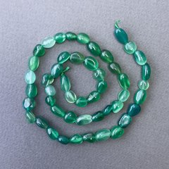 Намистини Зелений Агат натуральний камінь галтівка d-6х8мм+- L-40см+- купити біжутерію дешево в інтернеті