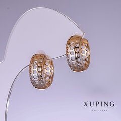 Сережки Xuping Соти 15х7мм родій, позолота 18к купити біжутерію дешево в інтернеті