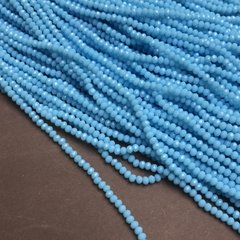 Намистини Чеський Кришталь на волосіні блакитне матове гранований рондель d-3х2,5мм + - L-36-38см + - купити