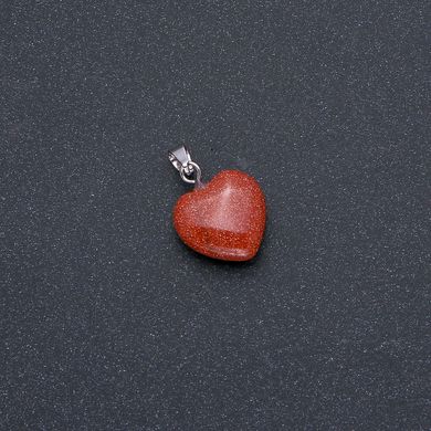 Кулон Серце натуральний камінь Авантюрин "Золотий пісок" 14х14х22мм (+-) купити біжутерію дешево в інтернеті