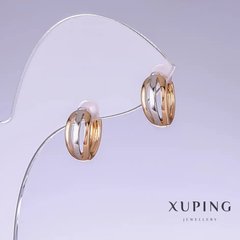 Сережки Xuping L-12мм s-6мм родій, позолота 18к купити біжутерію дешево в інтернеті