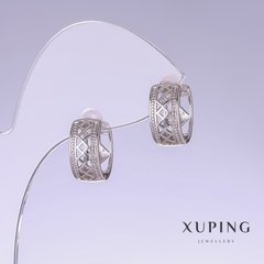 Сережки Xuping L-13мм s-7мм родій купити біжутерію дешево в інтернеті
