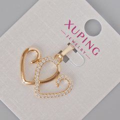 Кулон Xuping "Серце" з білими стразами d-24х24мм+- Позолота 18К
