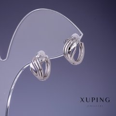Сережки Xuping 12х7мм родій купити біжутерію дешево в інтернеті